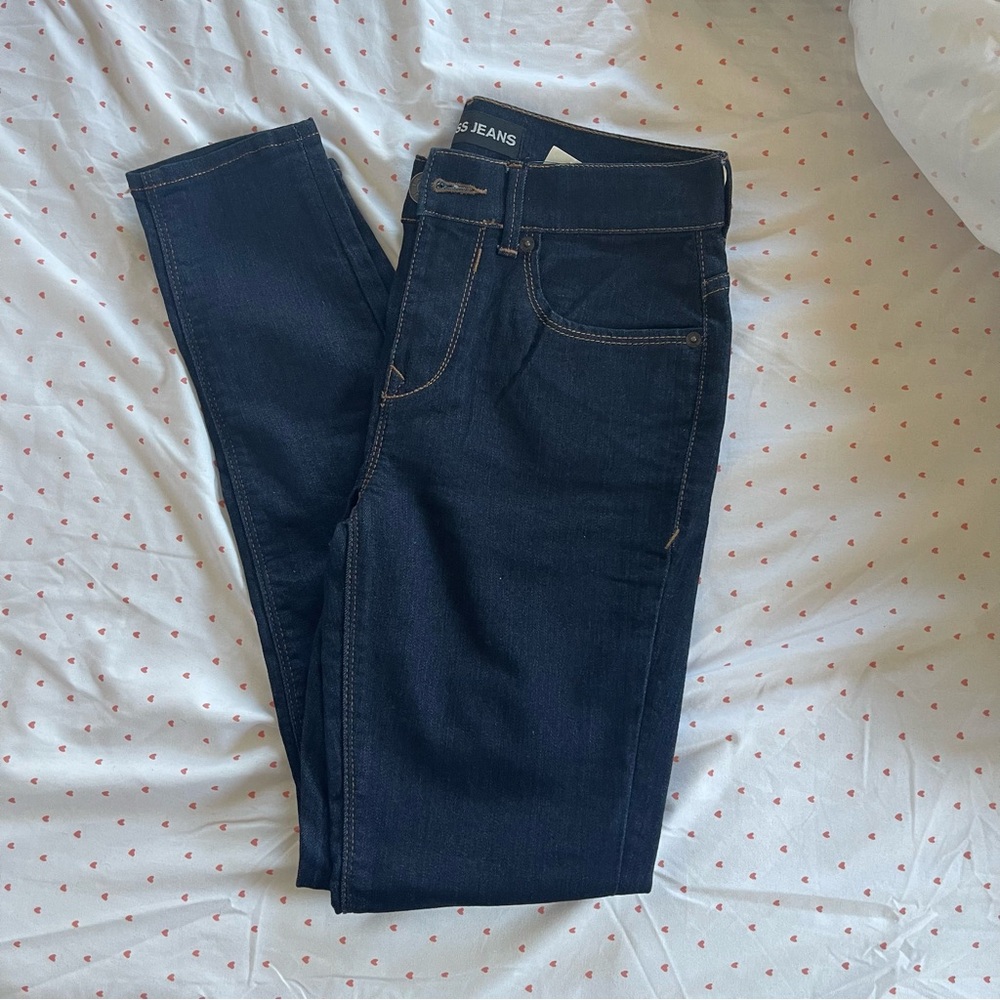 Dark wash mid rise Express jeans